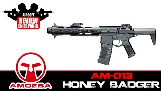 AMOEBA AM013 HONEY BADGER Airsoft Review en Español  TEST SHOTampCRONO [upl. by Rotce]