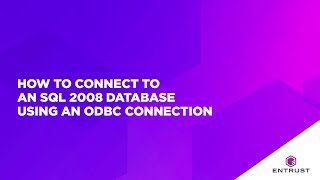 How to connect to aN SQL 2008 Database using an ODBC Connection [upl. by Rabi382]