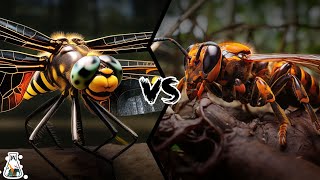 Dragonfly vs Wasp  Who Is The King Of The Insects [upl. by Einnil]