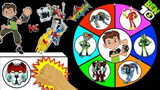 BEN 10 vs VOLTRON Spinning Wheel Slime Game  Aliens  Legendary Lions TV Shows [upl. by Leicam82]