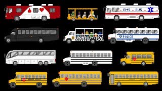 Buses 2  School Buses Emergency Vehicles amp More  The Kids Picture Show Fun amp Educational [upl. by Bengt55]