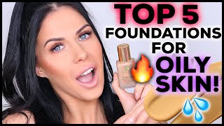 Top 5 Foundations for Oily Skin 2019 update [upl. by Scholz]