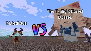 Maledictus vs The Twilight Forest Bosses Minecraft Mob Battle [upl. by Lraep151]