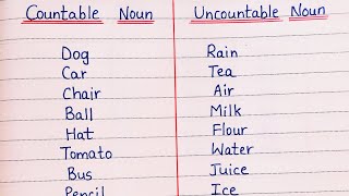 Countable Uncountable Nouns Countable and Uncountable Nouns Countable Nouns Uncountable Nouns [upl. by Eednahs]