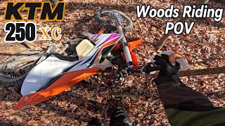 KTM 250 XC POV Woods Trail Riding [upl. by Fairfax]