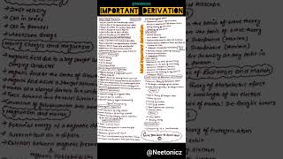 Physics important derivationjeeneetcbseclass12 [upl. by Yarezed]