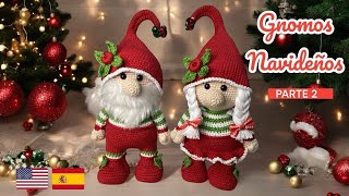 GNOMOS NAVIDEÑOS AMIGURUMI TUTORIAL 24 gnomosacrochet duendesamigurumi navidadamigurumi [upl. by Franchot]