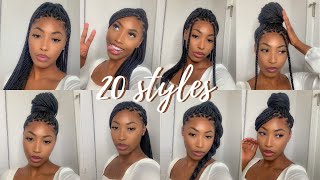 20 WAYS TO STYLE KNOTLESS BOX BRAIDS EASY Tosin Tee [upl. by Notgnihsaw]