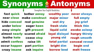 Learn 270 Synonym Words  Antonym Words in English  Strengthen Your English Vocabulary [upl. by Adlay]