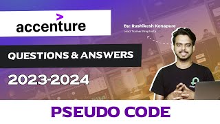 Accenture Pseudo Code Questions and Answers 20232024 [upl. by Ahseekal]