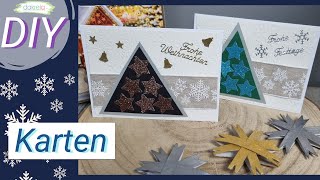 🎄 Weihnachtskarten einfach selber basteln DIY Anleitung  deutsch [upl. by Anirpas397]