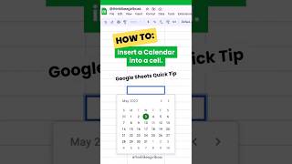 How to add a Calendar into a cell in Google Sheets googlesheets tutorial spreadsheet [upl. by Jedediah403]