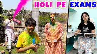 HOLI PE EXAMS  Holi Celebration with Family Vlog 2024  Aayu and Pihu Show [upl. by Aramo]