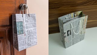 HOW TO MAKE A STRONG PAPER BAG WITH NEWSPAPER HIGH WEIGHT CAPACITY [upl. by Saduj475]