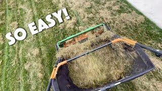 A BETTER WAY To Collect Your THATCH  Dethatching and Overseeding [upl. by Barber573]