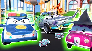 Halloween EVIL VILLAIN HYPNOTIZES everyone in car city  Cars amp Trucks Rescue for Kids [upl. by Christianson17]