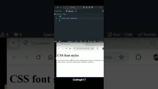 Css FontstyleFontwight amp Fontstyle codingin17 css shorts [upl. by Akedijn166]