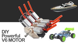 Güçlü V6 Motor Nasıl Yapılır RC Araba ve Tekneler İçin V6 Motor Yapımı Diy V6 Motor [upl. by Ardnosal]