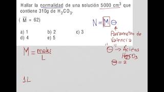 Como calcular la normalidad con molaridad y parámetro de valencia [upl. by Alaine]