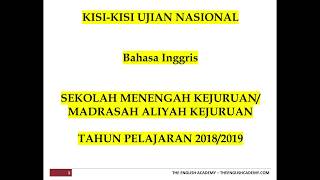 KISI KISI UN BAHASA INGGRIS SMKMAK 2020 [upl. by Ennayoj548]