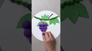 Simple Paper Folding  Create a Grape Painting in 20 Seconds  DIY  Parent Child [upl. by Didier732]