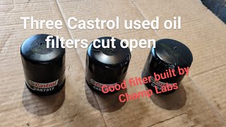 Castrol oil filters cut open and inspected [upl. by Yenattirb404]