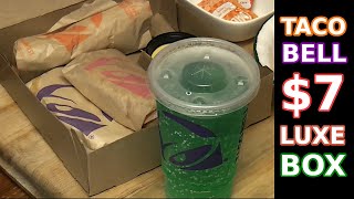 Trying Taco Bells New 7 Luxe Cravings Box Food Review [upl. by Ater]