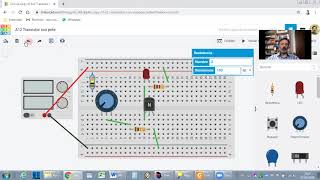 A12 Electrónica  Circuito con Transistor y Potenciómetro en Tinkercad [upl. by Ahders259]