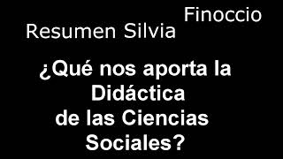 Resumen Silvia Finoccio [upl. by Siuqram]