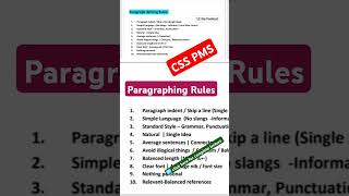 Paragraph Writing Rules  Paragraphing Techniques css pms essaywriting paragraph [upl. by Bullock]