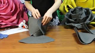 Easy giant foam rose  Foam sheet craft ideas flowers tutorial [upl. by Jeni771]