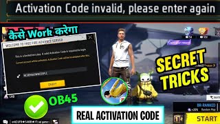 Activation code Invalid Please Enter Again Problem Solve in FF OB45 Advance Server Kaise Khulega [upl. by Roslyn]