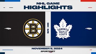 NHL Highlights  Bruins vs Maple Leafs  November 5 2024 [upl. by Bevvy296]