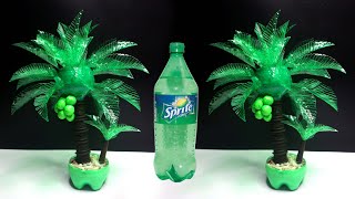 Coconut tree from plastic bottle  Plastic bottle craft ideas  Ide kreatif botol sprite [upl. by Ennahgem]