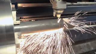 TRUMPF laser cutting TruLaser 3030 fiber Flexible tube and profile processing with RotoLas 2 [upl. by Norrabal]