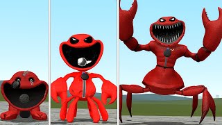 EVOLUTION OF FORGOTTEN SMILING CRITTERS CRAB MONSTER POPPY PLAYTIME CHAPTER 3 In Garrys Mod [upl. by Barr622]