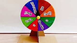 how to make a spinning wheel with cardboard  easy craft idea  diy spinning wheel game [upl. by Eninnej]