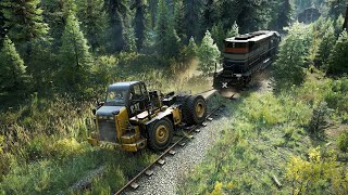 SnowRunner  Transport a locomotive to the station Caterpillar 770G [upl. by Nikola283]