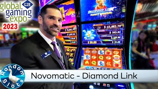 G2E2023 Novomatic Diamond Link Slot Machine Preview [upl. by Noerb]