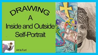 Inside and Outside Self Portrait  Drawing for Beginners  Fun Drawing Tutorials [upl. by Tomasina330]