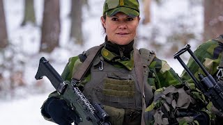 Crown Princess Victoria shooting and training with military personel [upl. by Dallon265]