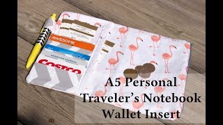 Easy Travelers Notebook Wallet Insert  sewing tutorial [upl. by Anaehs]