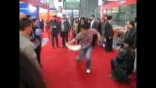 Chinese Pizza Champion Spins Dough in 2009 [upl. by Odnalor294]