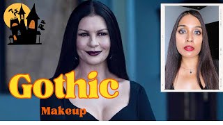 Morticia Addams Gothic Makeup Tutorial  Easy Dark Glam Look for Halloween [upl. by Eimmaj]