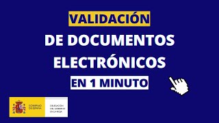 Procedimiento para la validación de documentos electrónicos [upl. by Wolram87]