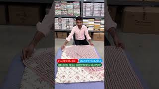 Bedsheet Dohar Comforters Manufacturer in Ahmedabad  bedsheets  Ahmedabad Wholesale Market [upl. by Finbar]