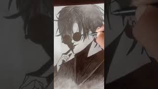 Anime boy face drawing 🖌️😀 shorts youtubeshorts [upl. by Hoebart843]