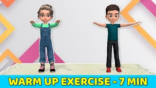 7MINUTE WARM UP EXERCISE FOR KIDS  DO BEFORE WORKOUT [upl. by Edson525]