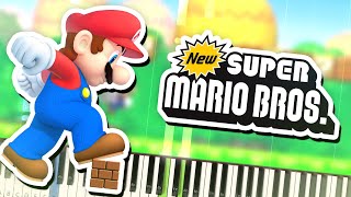 New Super Mario Bros  Overworld Walking the Plains Piano Tutorial Synthesia [upl. by Aicirtam]