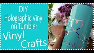 Easy Beginner Cricut Projects Using Holographic Vinyl and Tumbler for Nurses [upl. by Feldt]